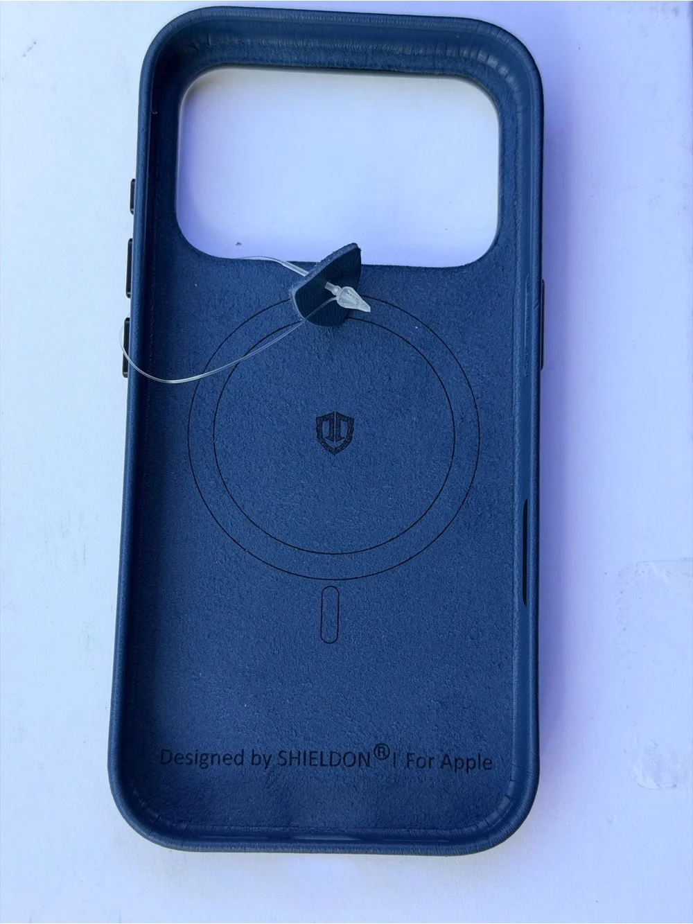 Iphone 17 Pro leather Navy Blue Protective Phone Case
